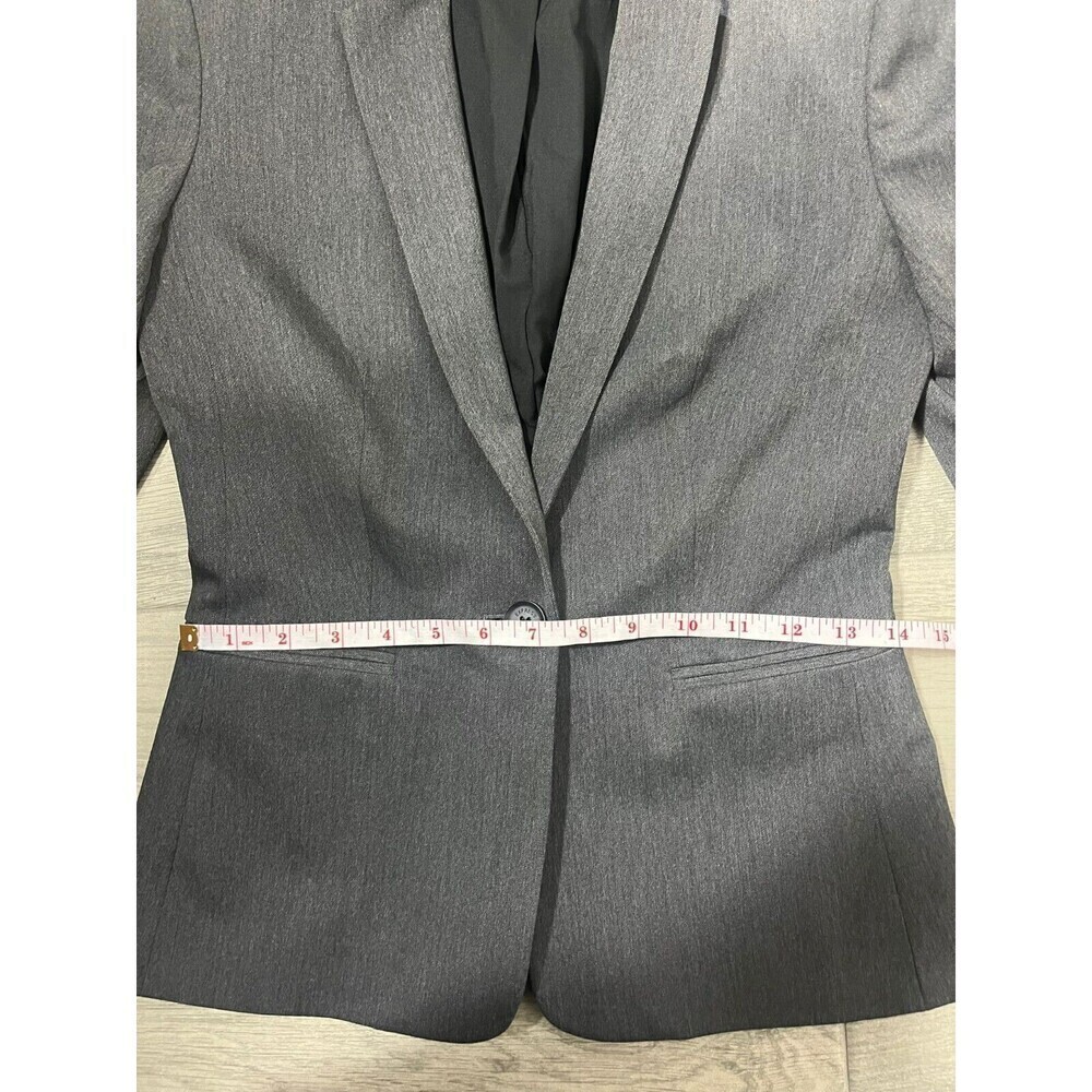 Express Size 2 Blazer One Button Charcoal Gray Sp… - image 4